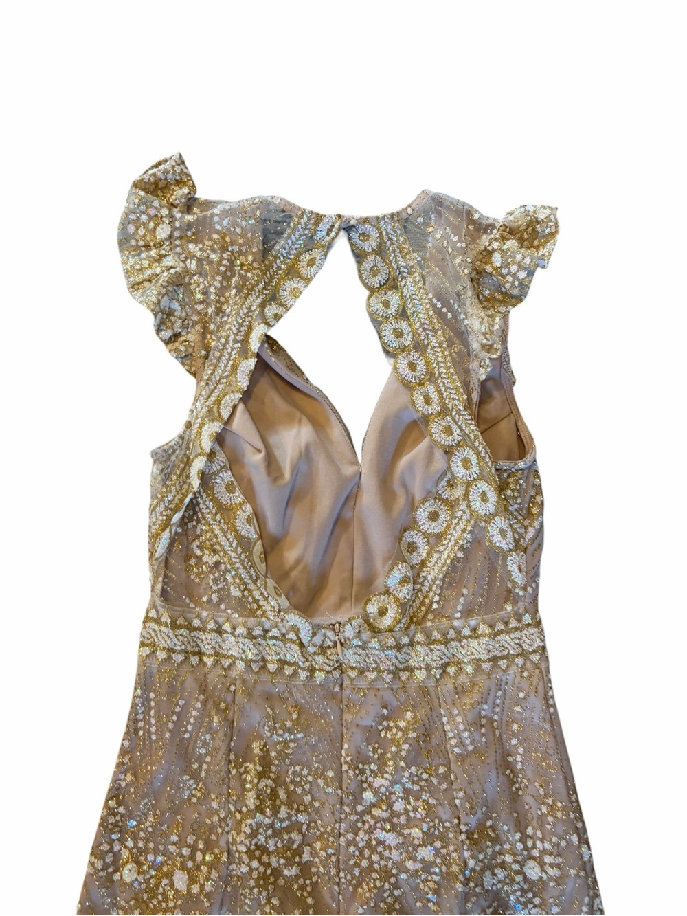 Hello Molly Match Me Sleeveless Mini Dress in Champagne Sequins Sz XS - Picture 6 of 9